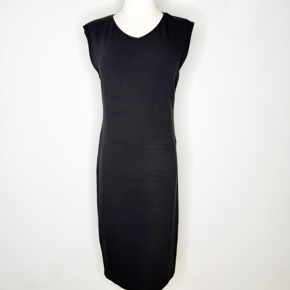 Vince High V-Neck Sheath Dress in Grey Size 2 - Picture 1 of 10